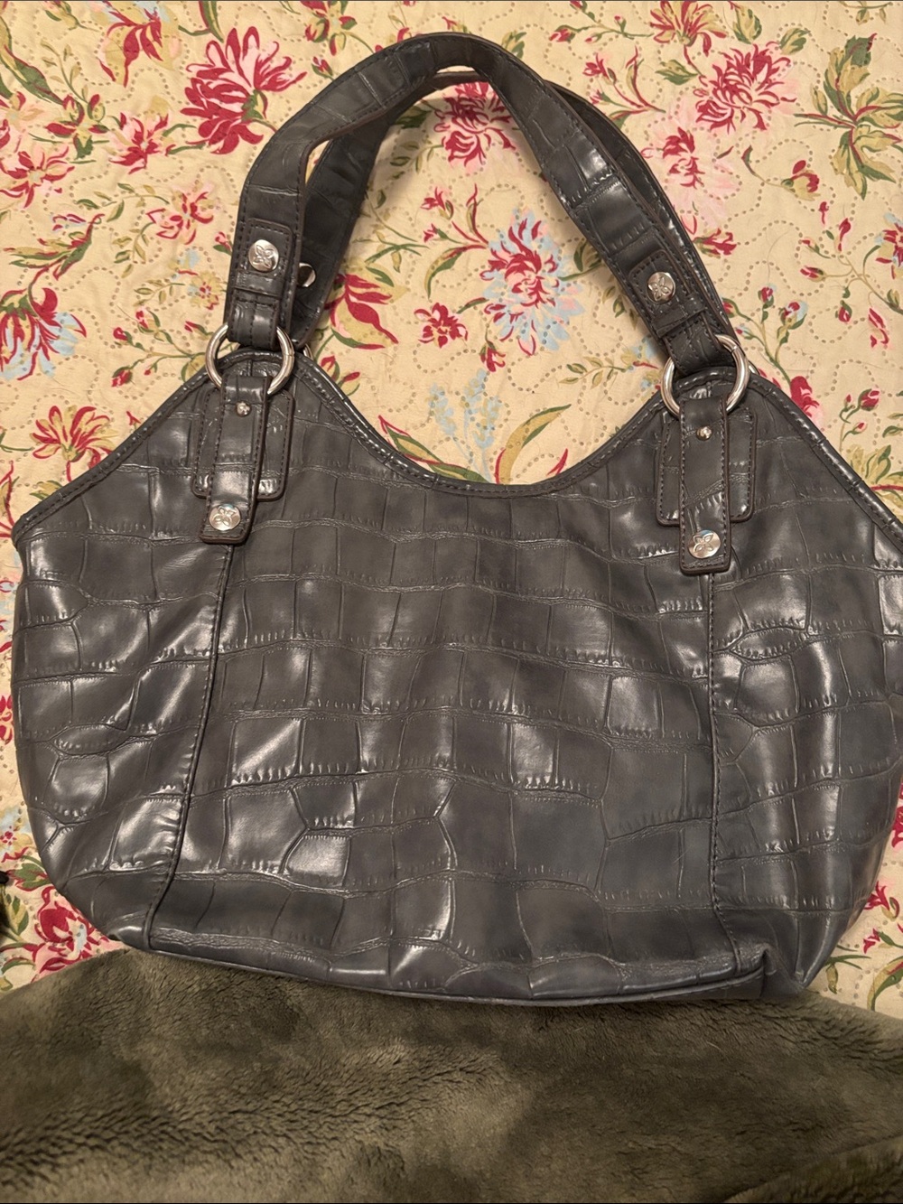 Relic Gray Croc-Embossed Tote Handbag - Picture 5 of 13